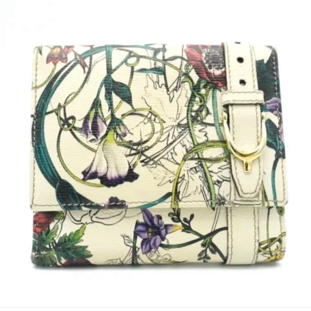 Gucci Floral Cream Wallet